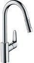 Hansgrohe Focus 31815000 Смеситель для раковины (3/8", однозахватный, без д/к, 9.5 л/мин, поворотный излив)