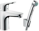 Hansgrohe Focus E2 31927000 Смеситель для раковины (3/8", однозахватный, с д/к, 5 л/мин, с гигиен. душем)