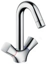 Hansgrohe Logis 71222000 Смеситель для раковины (3/8", двухзахватный, с д/к, 5 л/мин, поворотный излив)
