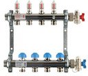 REHAU HKV-D 12080411002 Коллекторная группа (1" НР, 4 x 3/4" НР, расходометры, ручные вентили, нержавеющая сталь)