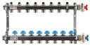 REHAU HKV 12180811001 Коллекторная группа (1" НР, 8 x 3/4" НР, ручные вентили, нержавеющая сталь)