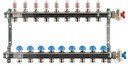 REHAU HKV-D 12080911002 Коллекторная группа (1" НР, 9 x 3/4" НР, расходометры, ручные вентили, нержавеющая сталь)