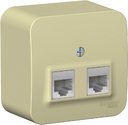 Schneider Electric Blanca BLNIA045457 Розетка двойная компьютерная (2xRJ45, в сборе, открытая установка, бежевая)