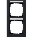 Gira E2 110209 Рамка 2-постовая (поле для надписи, вертикальная, черный матовый)