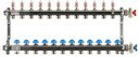 REHAU HKV-D 12081211002 Коллекторная группа (1" НР, 12 x 3/4" НР, расходометры, ручные вентили, нержавеющая сталь)