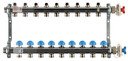 REHAU HKV 12180911001 Коллекторная группа (1" НР, 9 x 3/4" НР, ручные вентили, нержавеющая сталь)