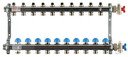 REHAU HKV 12181011001 Коллекторная группа (1" НР, 10 x 3/4" НР, ручные вентили, нержавеющая сталь)