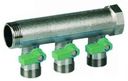 HENCO VB050504-GROEN Коллектор (3/4" ВР/НР, 4 x 3/4" НР ЕК, шаровые краны, латунь)