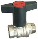 Oventrop Optibal 1077304 Кран шаровый (внутренняя/наружная резьба 1/2", пластмассовый маховик, латунь)