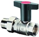 Oventrop Optibal 1075706 Кран шаровый (внутренняя/наружная резьба 3/4", пластмассовый маховик, ниппель, латунь)